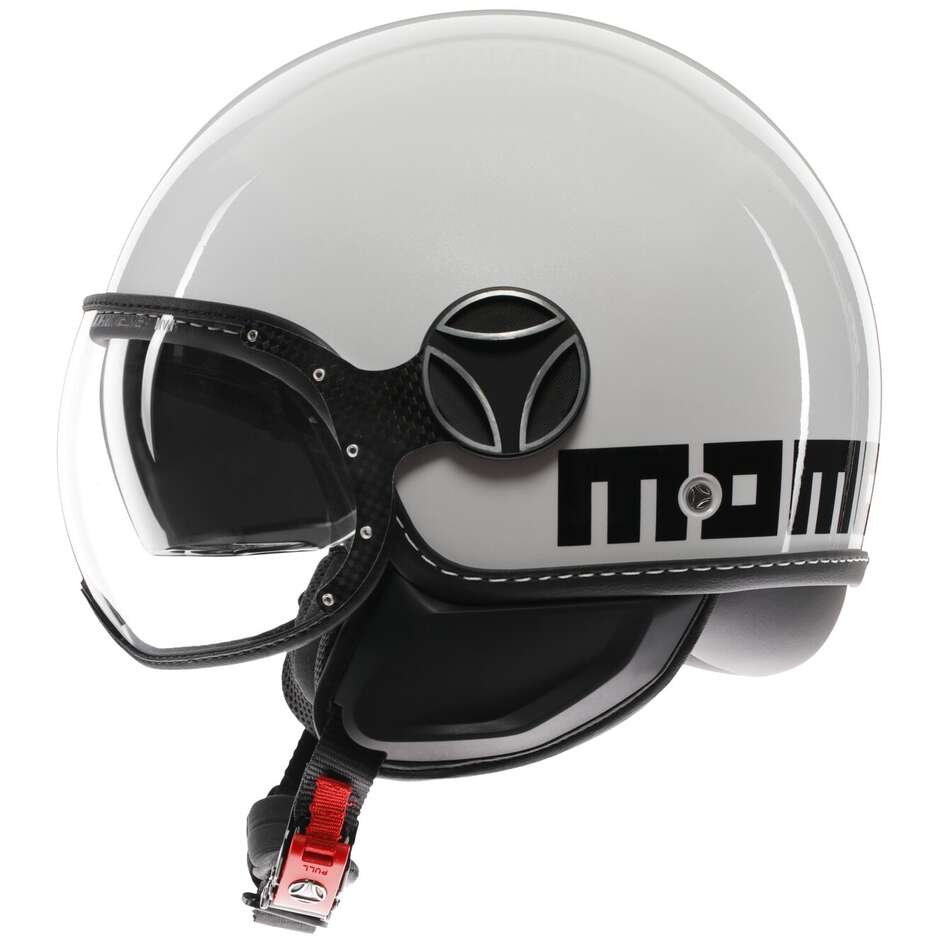 Casque Moto Jet Momo Design FGTR EVO Mono Blanc Quartz Noir