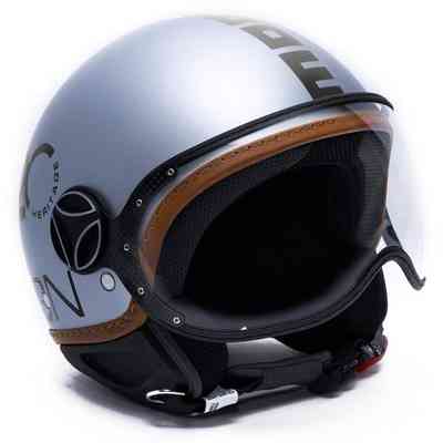 Casque De Moto Vintage Jet Momo Design Eagle Pure Mono Matt Black Silver Decal Vente En Ligne