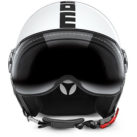 Casque moto Jet Momo Design Figther Classic Glossy White Black