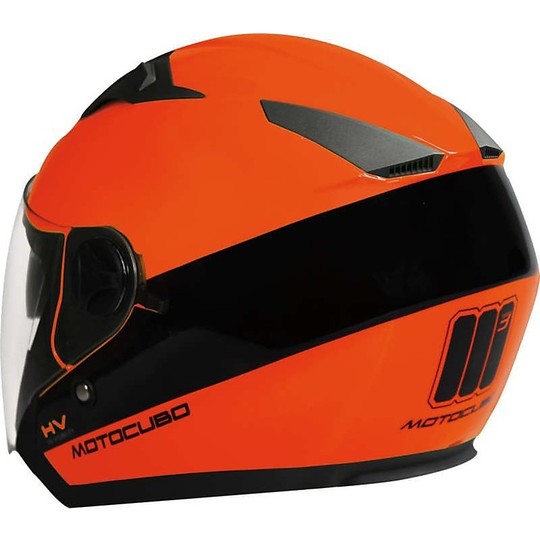 Casque Moto Jet Motocubo Jet Sun Evo Orange Black Vision Double Visor
