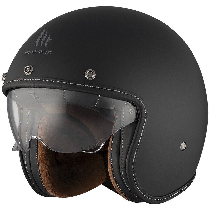 Casque Moto Jet MT Casques LE MANS 2 SV S Solid A1 Noir Mat