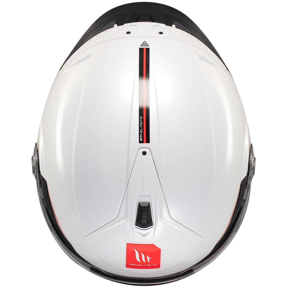 Casque moto jet MT COSMO SV SOLID A0, blanc brillant