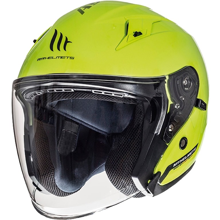 Casque moto Jet MT Helmets Avenue SV Solid Yellow Fluo