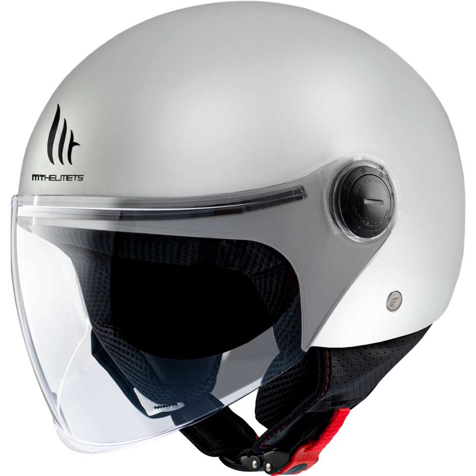 Casque Moto Jet Mt Helmets STREET S Solid A0 Blanc Brillant 22.06