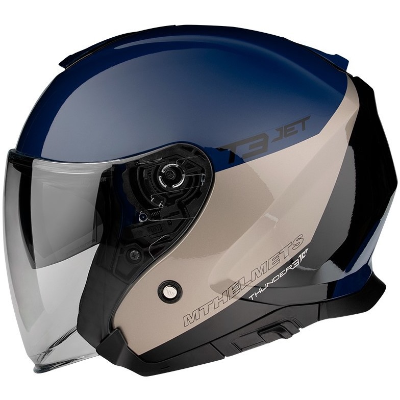 Casque Moto Jet MT Helmets Thunder3 SV Jet Xpert A17 Bleu Brillant