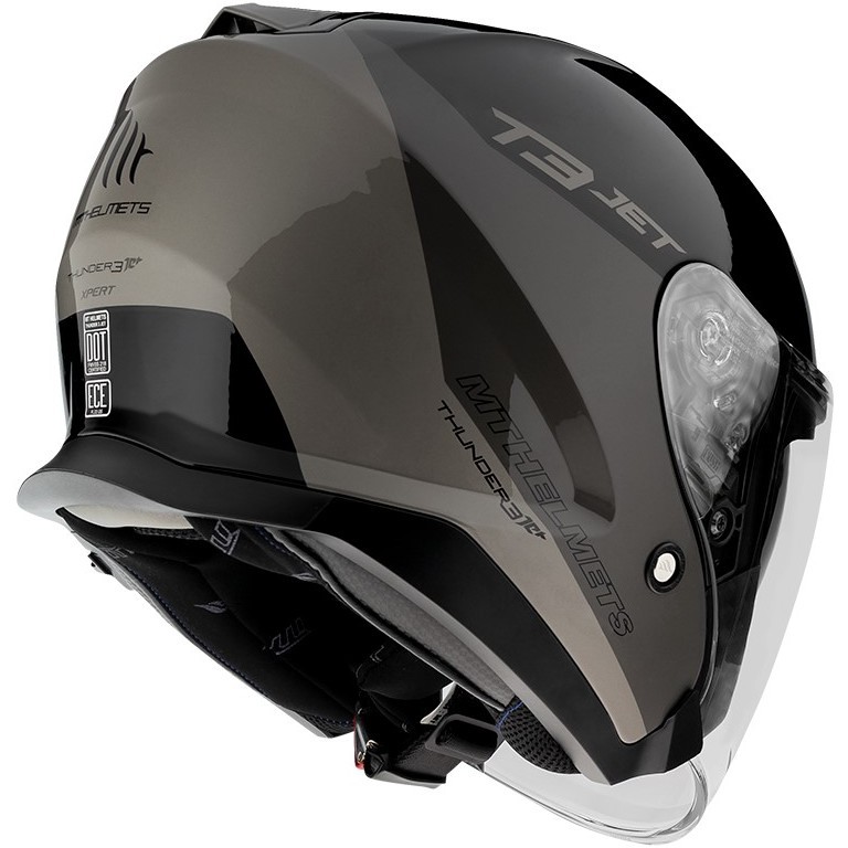 Casque Moto Jet MT Helmets Thunder3 SV Jet Xpert C2 Gris Brillant