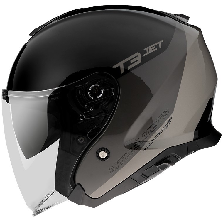 Casque Moto Jet MT Helmets Thunder3 SV Jet Xpert C2 Gris Brillant