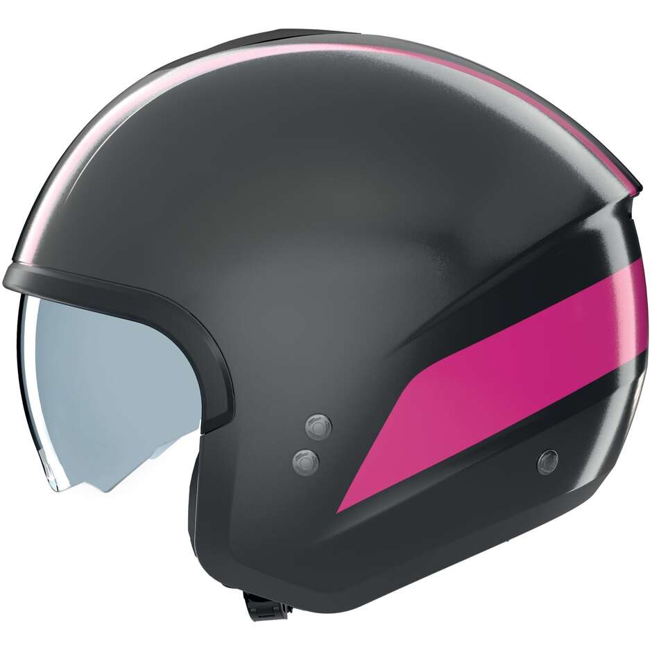 Casque moto jet Nolan N20-2 DOLCEVITA 346, gris lave, fuchsia brillant