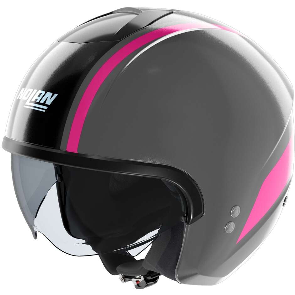 Casque moto jet Nolan N20-2 DOLCEVITA 346, gris lave, fuchsia brillant