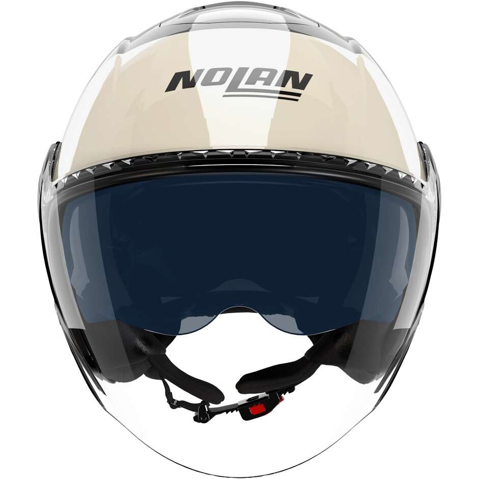 Casque moto jet Nolan N20-2 VISOR BLOCK 354 Noir Ivoire Vert Gris Brillant