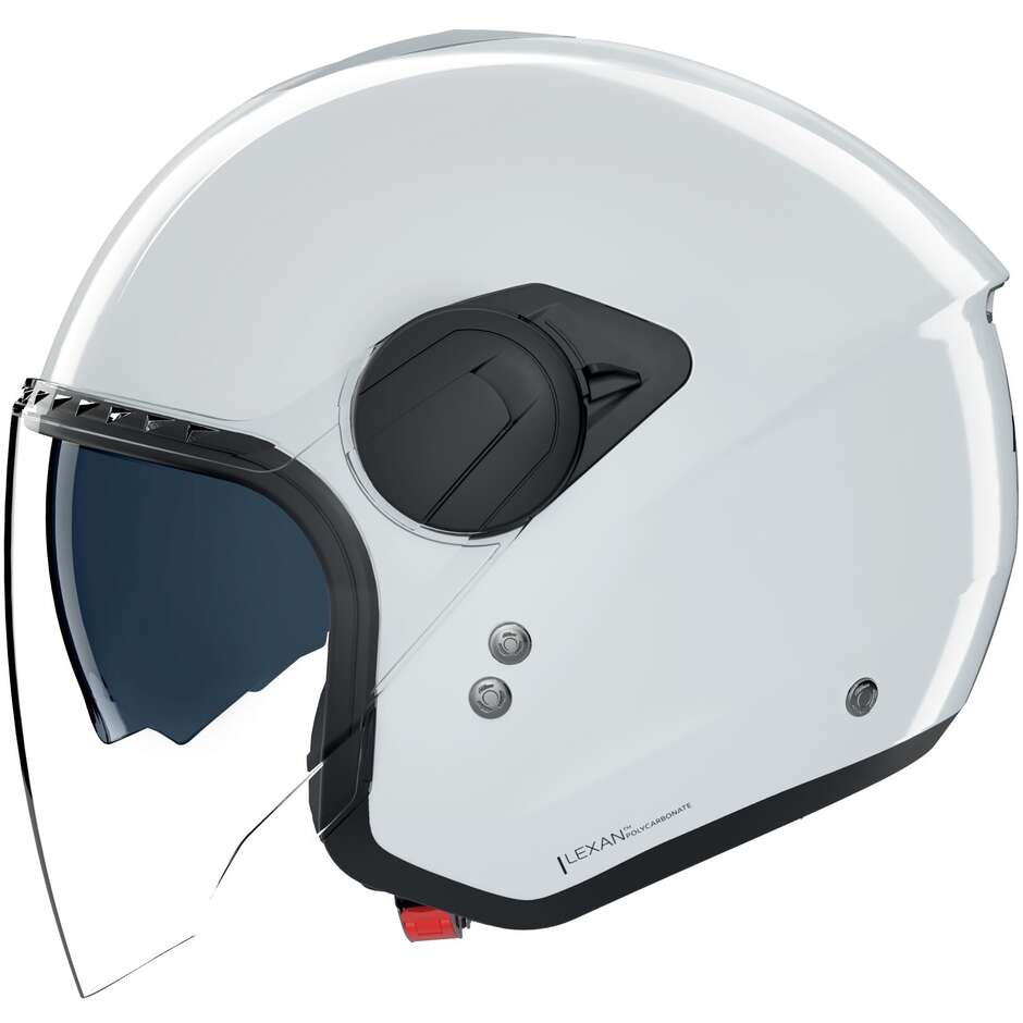 Casque moto jet Nolan N20-2 VISOR CLASSICO 305, blanc métallisé