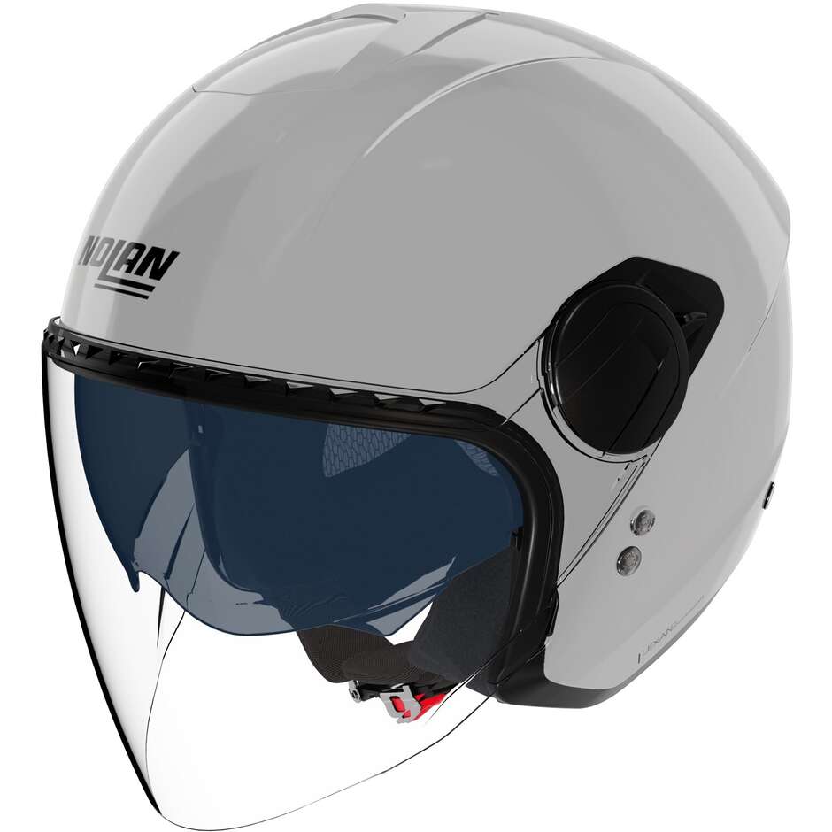Casque moto jet Nolan N20-2 VISOR CLASSICO 305, blanc métallisé