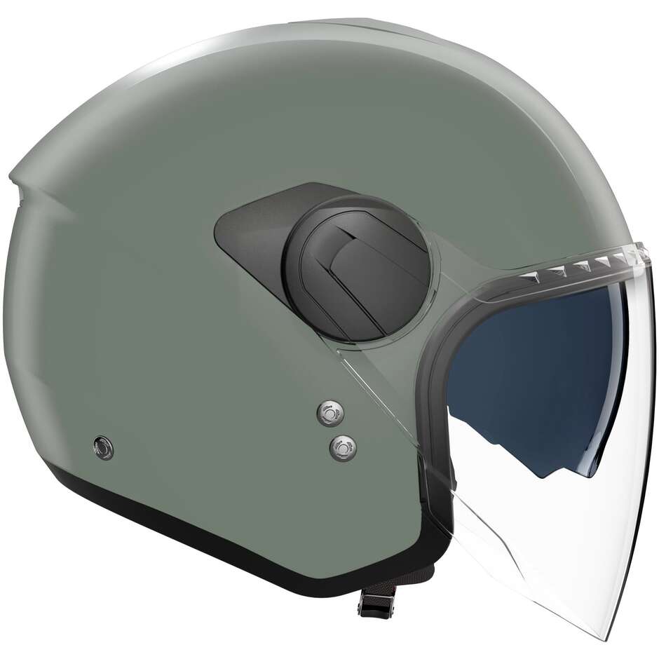 Casque moto jet Nolan N20-2 VISOR CLASSICO NOBILE 337 Vert Gris Mat