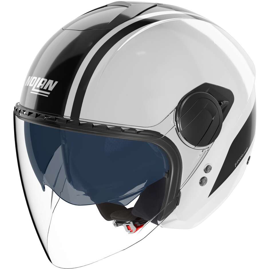 Casque moto jet Nolan N20-2 VISOR DOLCE VITA 348, blanc brillant et noir