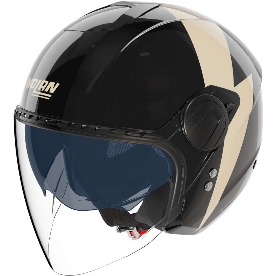 Casque moto jet Nolan N20-2 VISOR IMPETO 344, noir brillant, ivoire