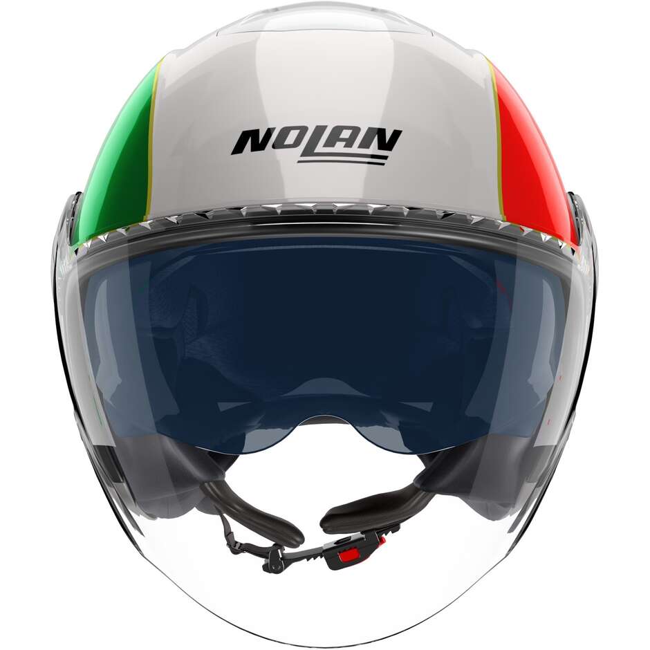 Casque moto jet Nolan N20-2 VISOR TRICOLORE 346 blanc vert rouge