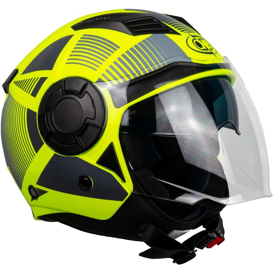 Casque Moto Jet One ALFA 2.0 Jaune Fluo Gris