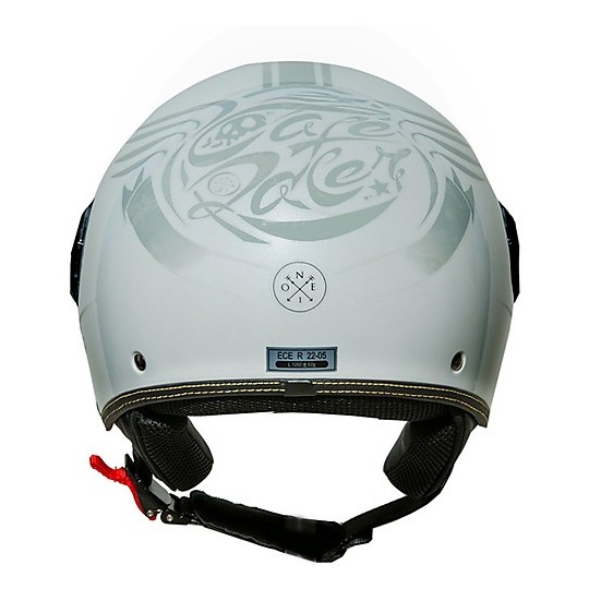 Casque Moto Jet One Fly Coffee Racer Blanc
