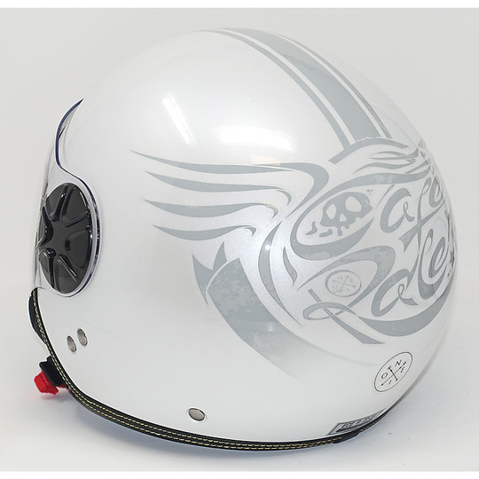 Casque Moto Jet One Fly Coffee Racer Blanc