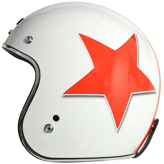 Casque moto Jet Origin Primo Astro Blanc Rouge