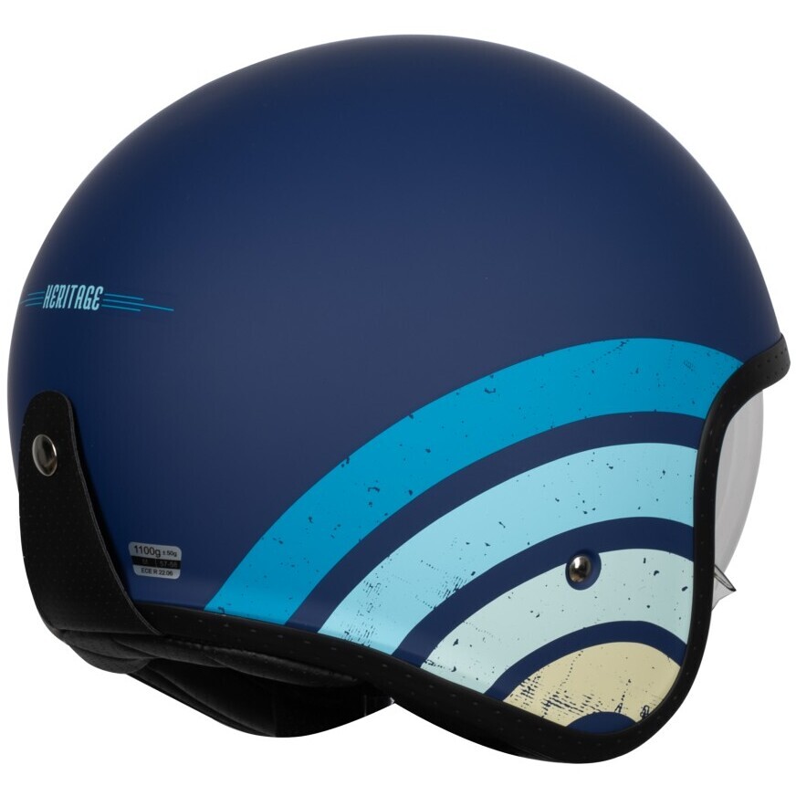Casque moto jet ORIGINE SPIRIT HERITAGE Bleu mat 22.06