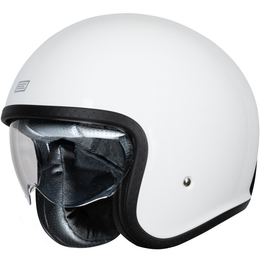 Casque moto jet ORIGINE SPIRIT SOLID, blanc brillant 22.06