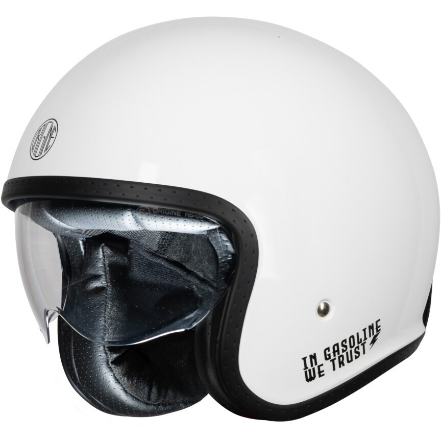 Casque moto jet ORIGINE SPIRIT STICKY Blanc brillant 22.06