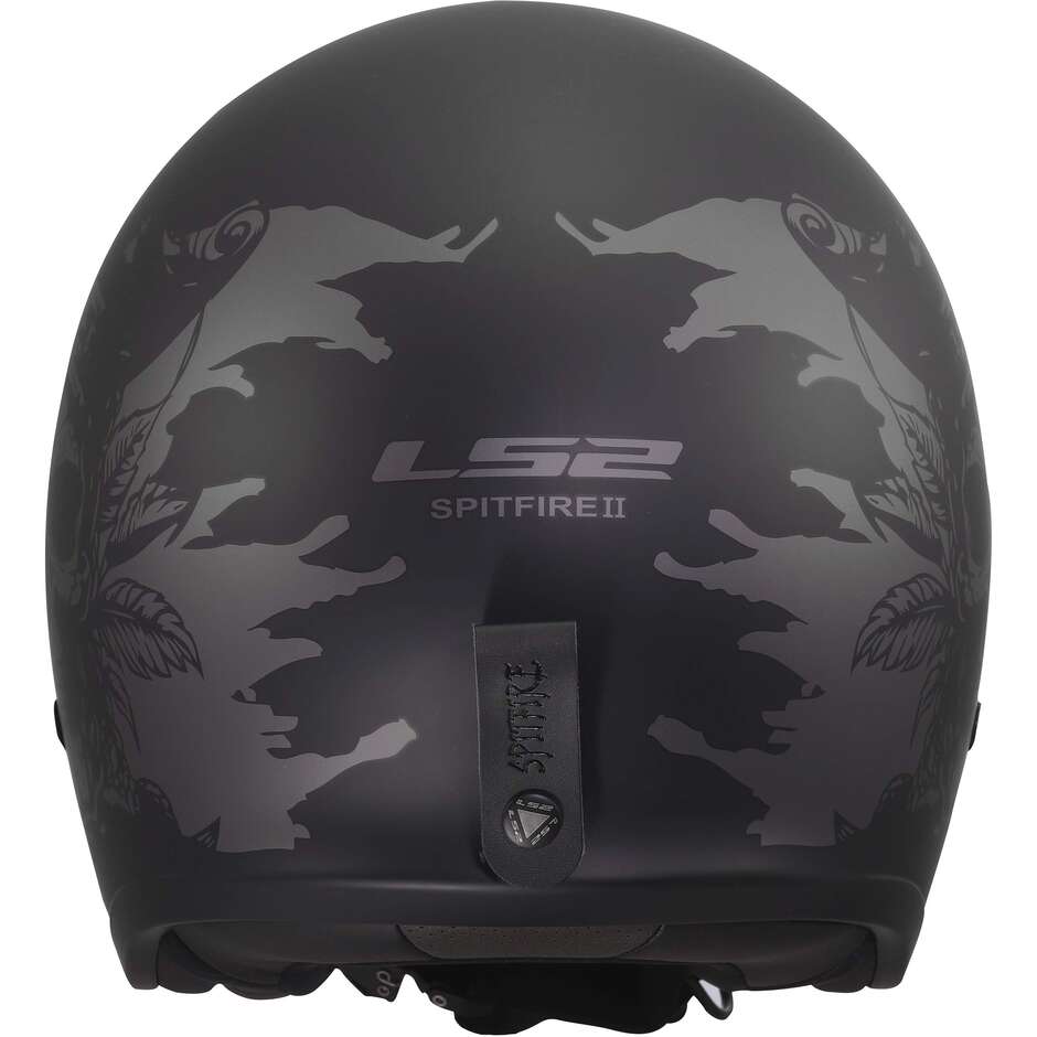 Casque moto jet personnalisé LS2 OF599 SPITFIRE II WILLY Noir Gris