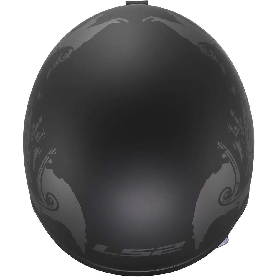 Casque moto jet personnalisé LS2 OF599 SPITFIRE II WILLY Noir Gris