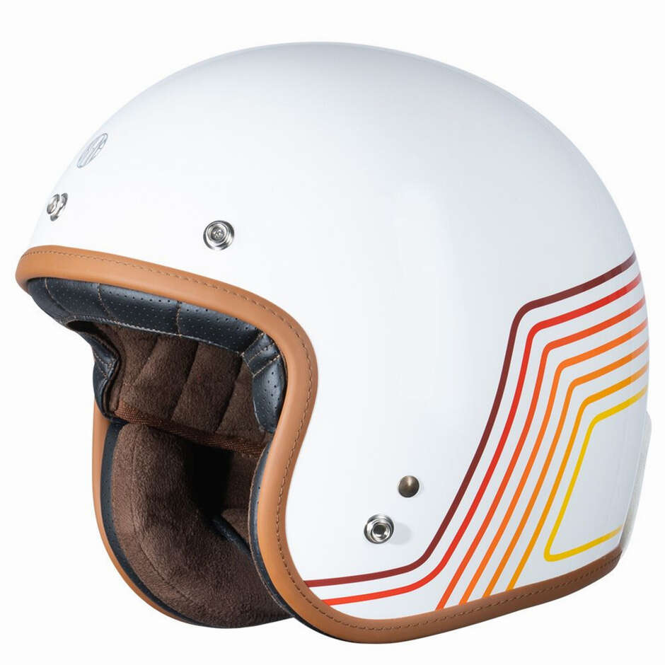 Casque Moto Jet Personnalisé Origine PRIMO Sunrise Rouge Blanc