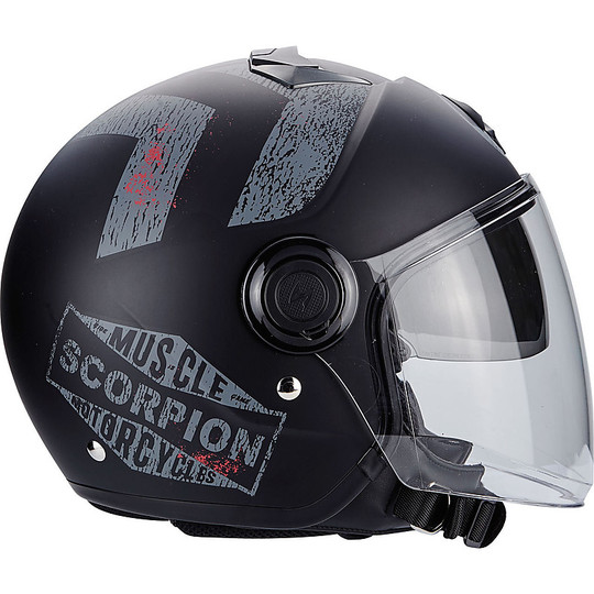 Casque moto Jet Scorpion Exo-City Heritage Matt Black Grey