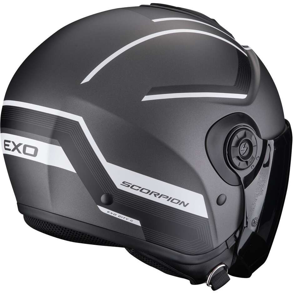 Casque moto jet Scorpion EXO-CITY II COSMOS argent mat blanc
