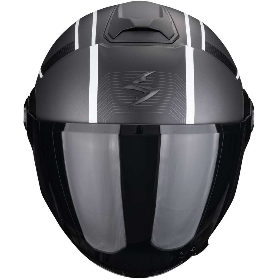 Casque moto jet Scorpion EXO-CITY II COSMOS argent mat blanc
