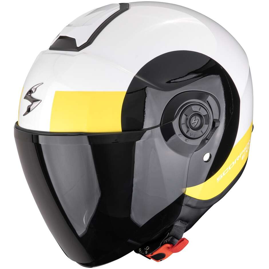 Casque moto jet Scorpion EXO-CITY II SHEER blanc noir jaune