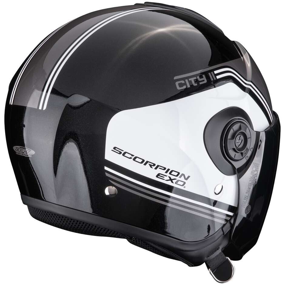 Casque moto jet Scorpion EXO-CITY II VITA Metal Noir Blanc