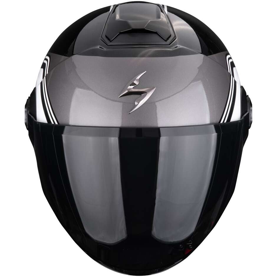 Casque moto jet Scorpion EXO-CITY II VITA Metal Noir Blanc