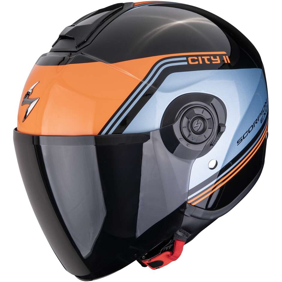 Casque moto jet Scorpion EXO-CITY II VITA noir bleu orange