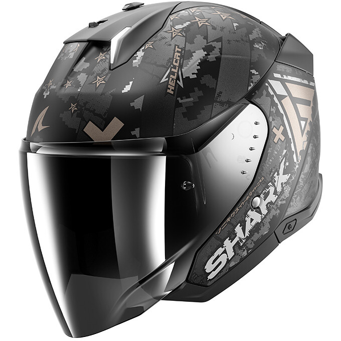 SHARK Skwal I3 HELLCAT Casco Integrale Moto Con Luci LED E Schermo Fumé Incluso, Omologazione ECE 22.06, Taglia L, Design KUR - 2