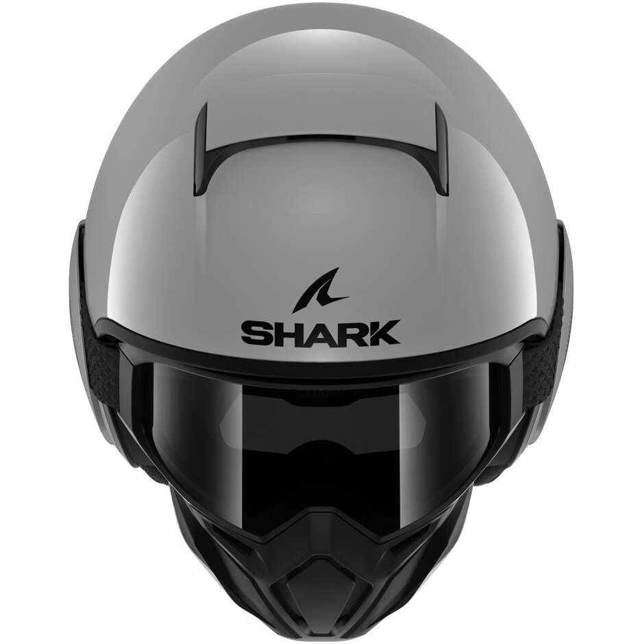 Casque Moto Jet Shark STREET DRAK BLANK Gun Argent