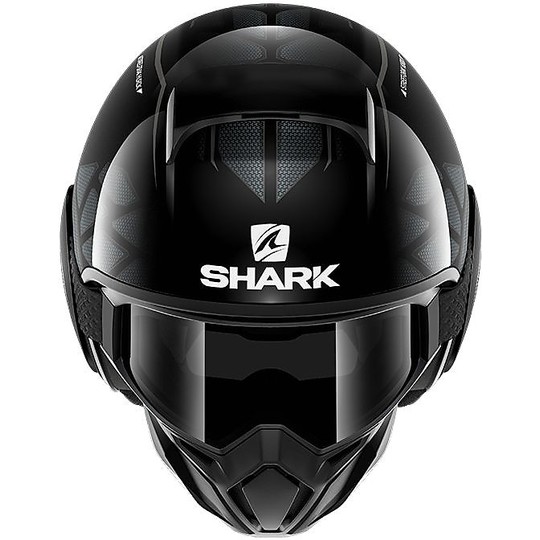 Casque Moto Jet Shark STREET-DRAK HUROK Noir Argent