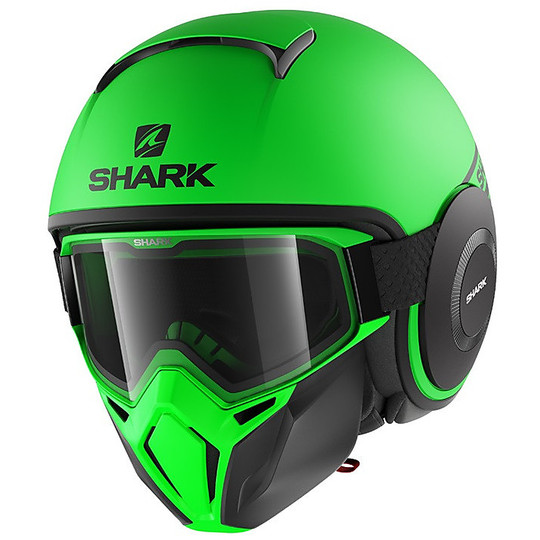 Casque Moto Jet Shark STREET-DRAK Neon Matt Green