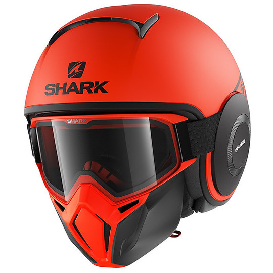 Casque Moto Jet Shark STREET-DRAK Neon Matt Orange