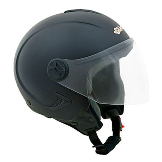 Casque Demi-Jet SKA-P 1SHE Zen Basic Noir Taille XL (60 Cm) - Homologation ECE 22.06, Visière Transparente