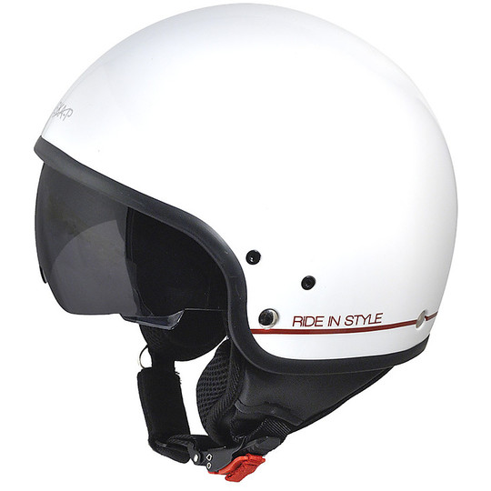 Casque moto Jet SKA-P Slim Bico Blanc Rouge