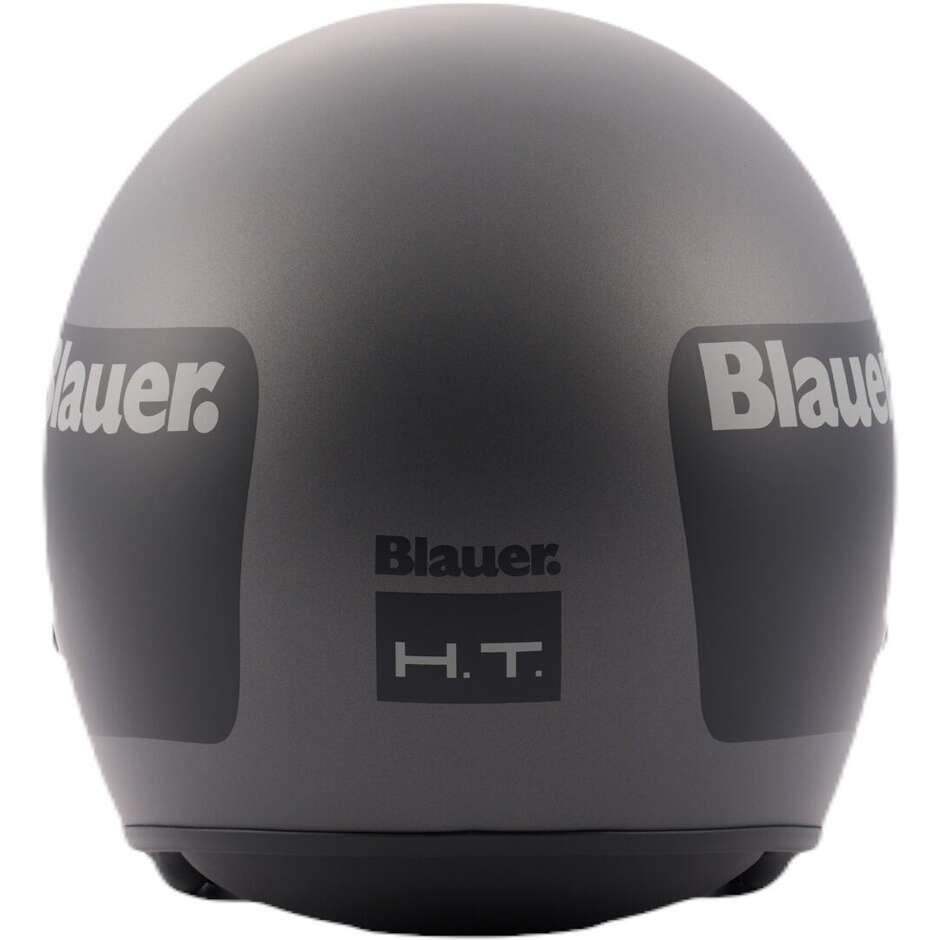Casque moto jet vintage Blauer Pilot 1.1 06 avec graphismes Go, noir titane mat
