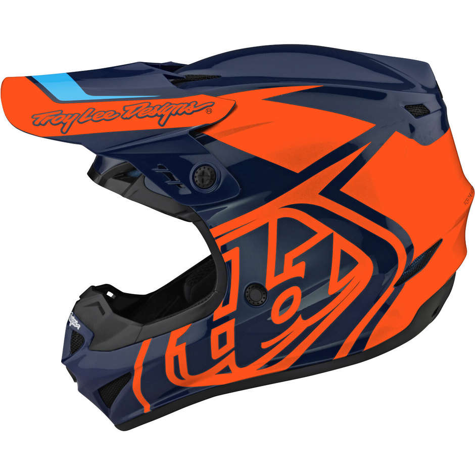 Casque moto Kid Troy Lee Designs Cross Enduro GP OVERLOAD Navy Orange