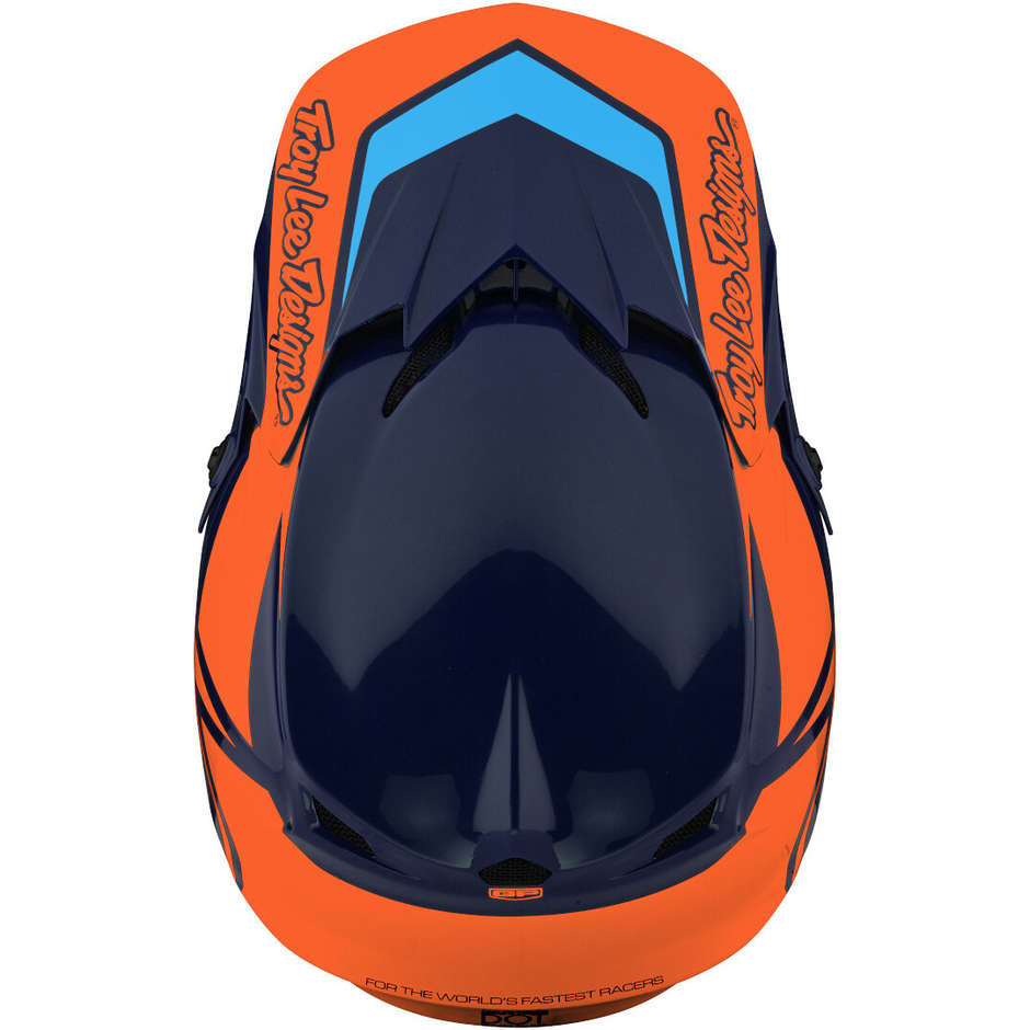 Casque moto Kid Troy Lee Designs Cross Enduro GP OVERLOAD Navy Orange