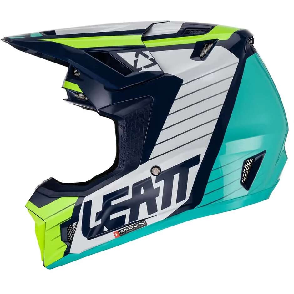 Casque Moto Leatt 7.5 V23 Cross Enduro Bleu Avec Masque