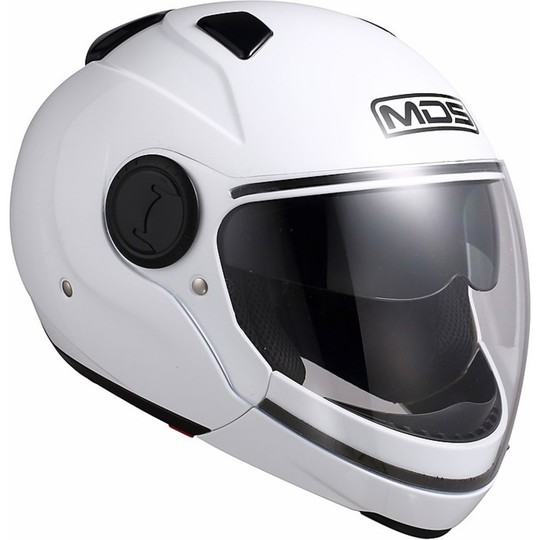 Casque moto Mds by Agv Sunjet Chin détachable Mono Glossy white
