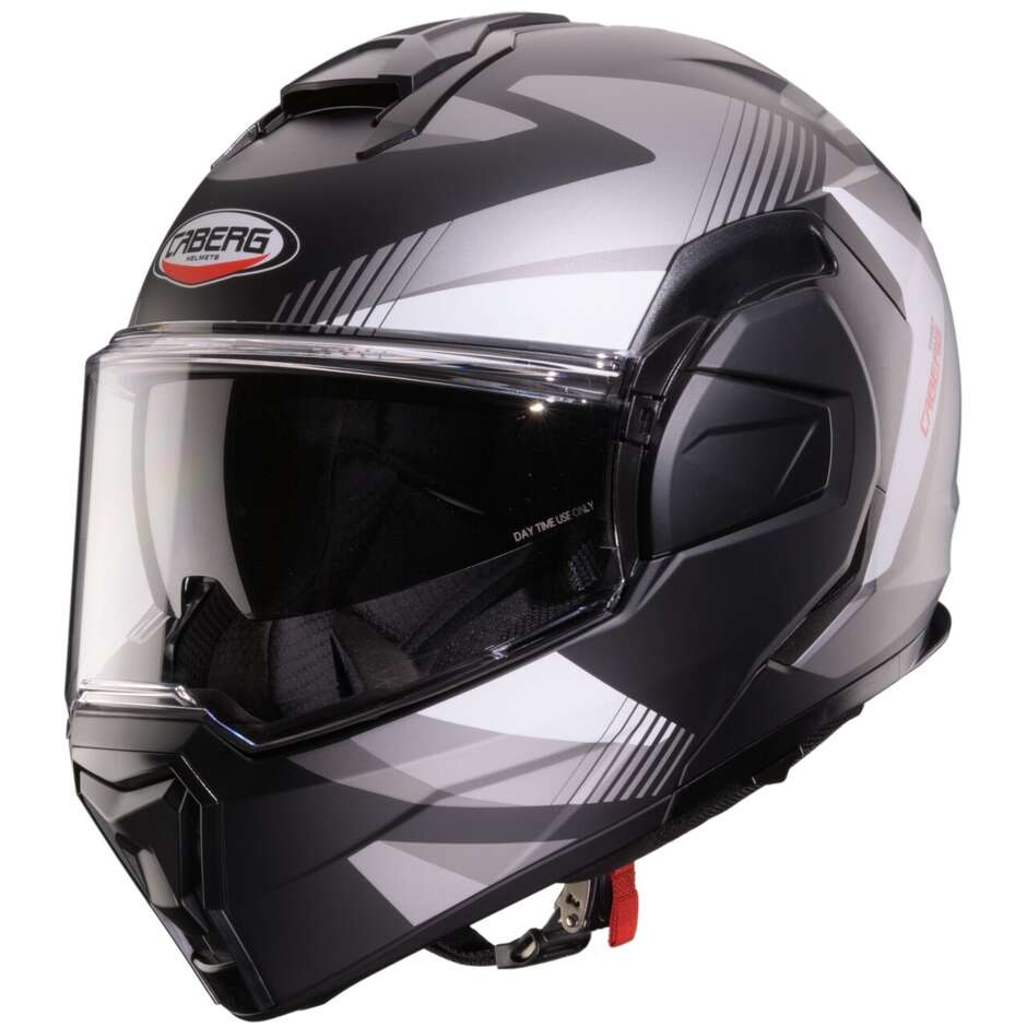 Casque moto modulable Caberg TRIP LUNAR P/J noir mat gris blanc